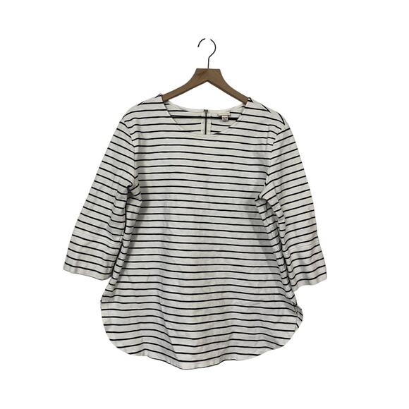 Merona Womens 3/4 Length Sleeve Black and White Striped Top Size XXL - Picture 1 of 5